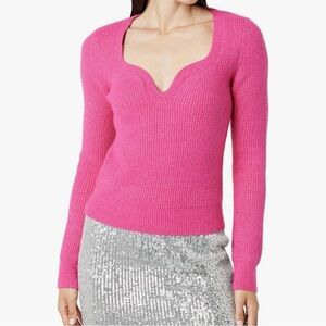 The Drop Preston Pink Long Sleeve Knit Sweater XS